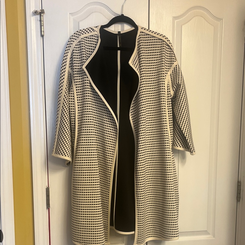 Elegant Black and Cream Women's Coat